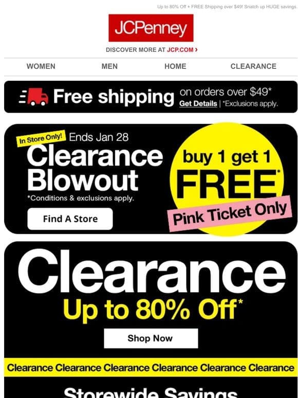 It’s a post-holiday Clearance blowout!