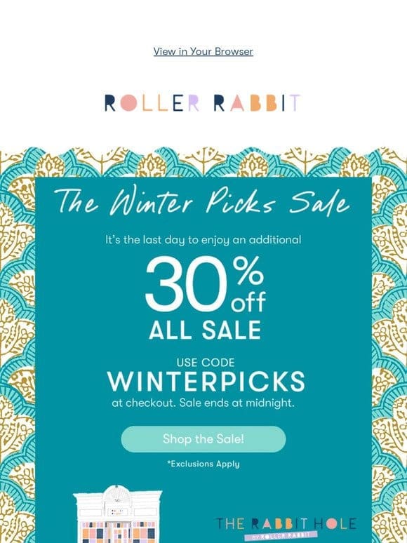 It’s the LAST DAY of the Winter Picks Sale!!