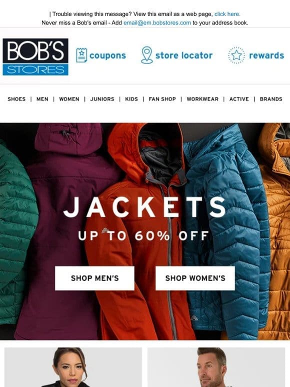 Jackets up to 60% OFF