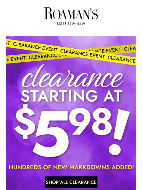 January   Clearance   Starting at $5.98!!!