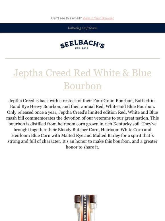 Jeptha Creed Red White and Blue Straight Bourbon