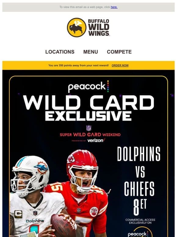 Join us for NFL Wild Card Dolphins vs. Chiefs
