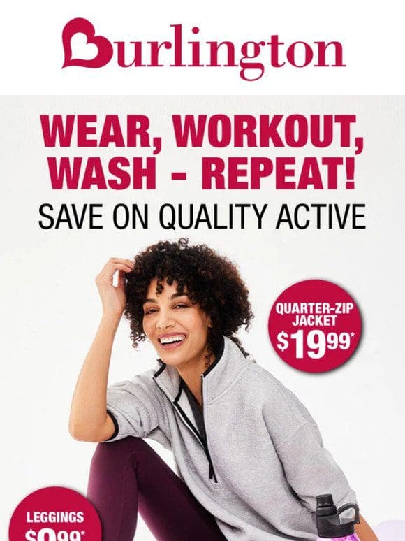 Jump-start your New year’s resolution with savings on activewear!