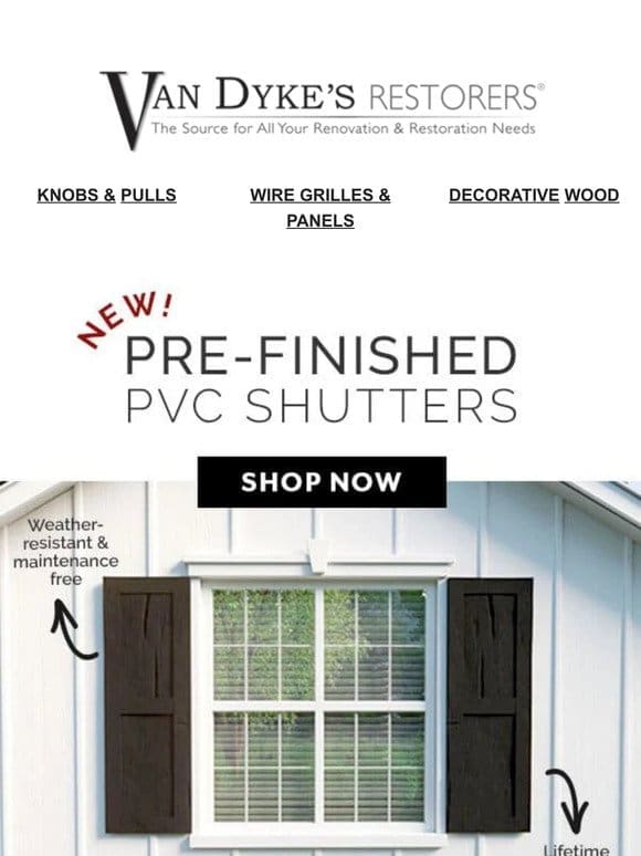 Just Dropped: NEW PVC Pre-Finished Shutters