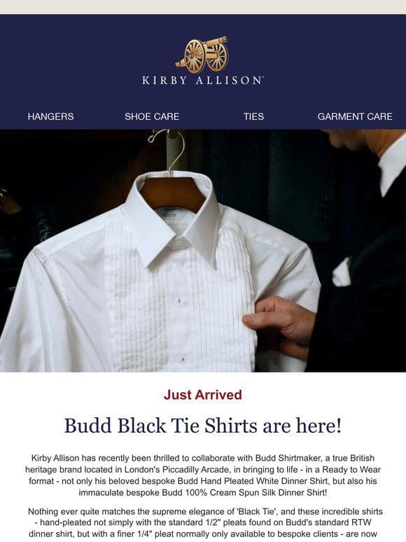 Just Launched: Budd Black Tie Shirts!