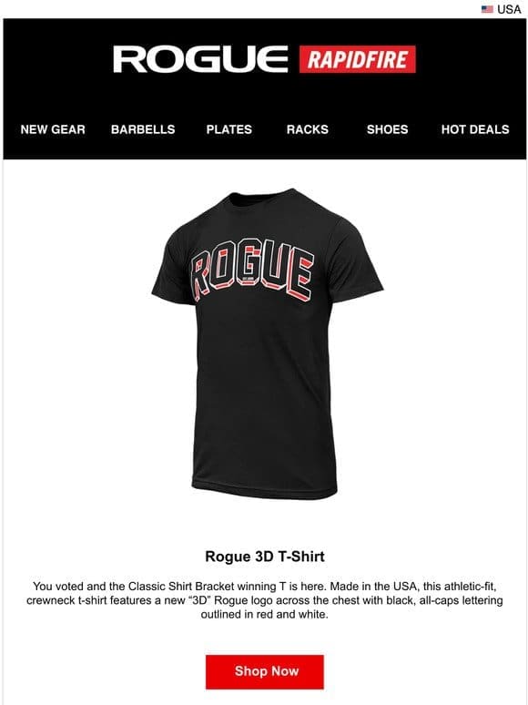 Just Launched: Rogue 3D T-Shirt， Reebok Nano X3， and More!
