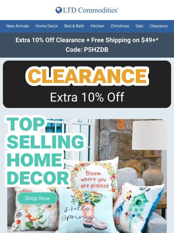 Just for You: Take 10% Off Clearance Items + Free Shipping!