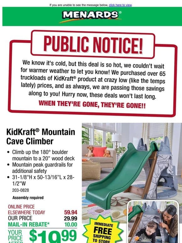KidKraft® Mountain Cave Climber ONLY $19.99!