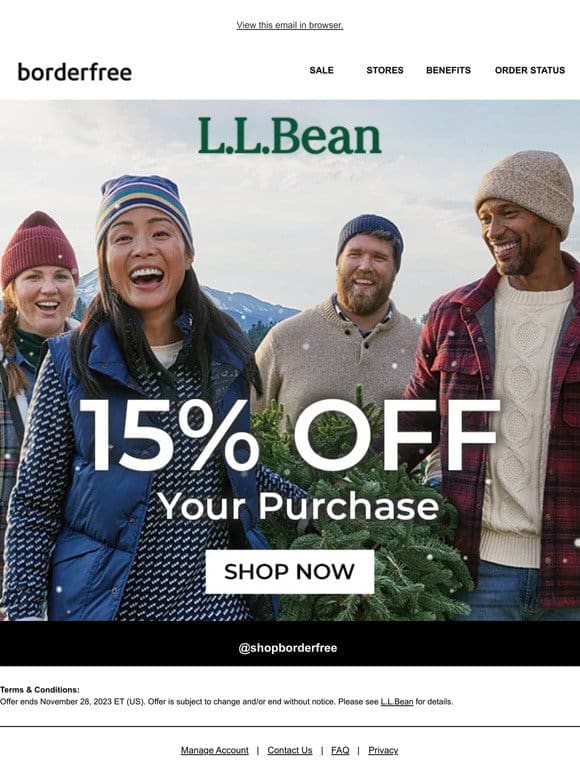 L.L.Bean Black Friday Savings: 15% OFF Your Purchase!