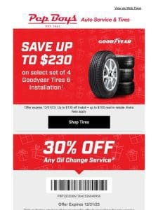 LAST CHANCE to save $230 on Michelin