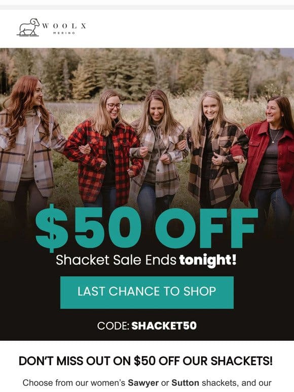 LAST CHANCE – Save $50 on Shackets