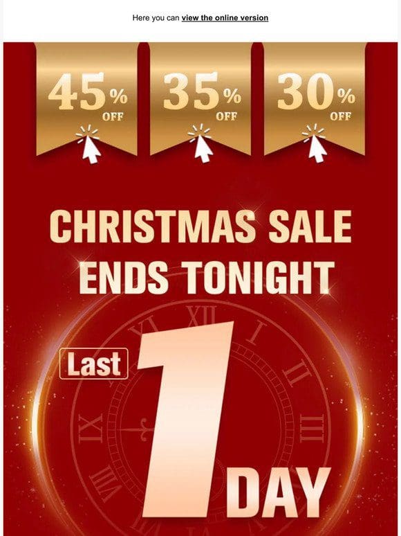 LAST DAY for up to 45% off