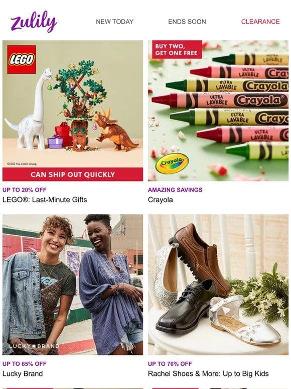 LEGO® | Crayola | Lucky Brand | Rachel Shoes