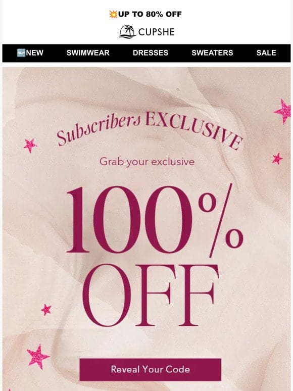 [LIMITED TIME] 100% OFF