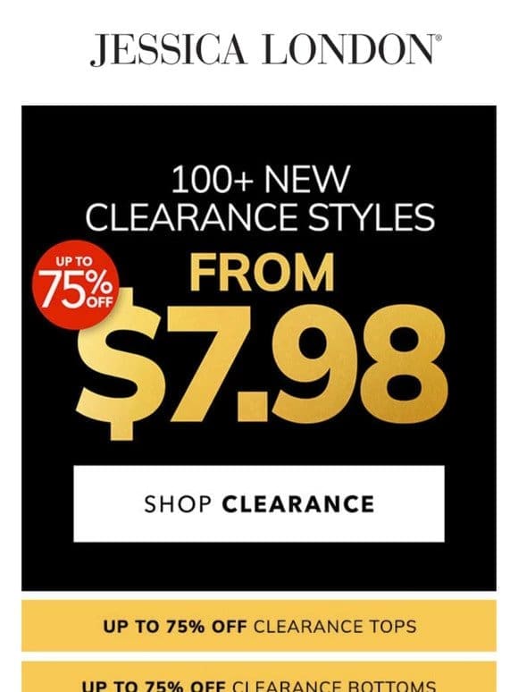 LOW PRICES: Clearance from $7.98!