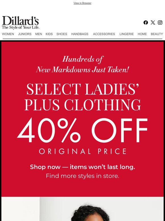 Ladies’ Plus Sale: Hundreds of New Markdowns Just Taken!