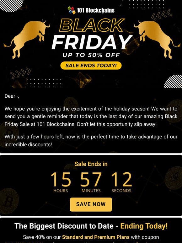 Last Chance! 101 Blockchains’ Black Friday Sale Ends Today! ⏳