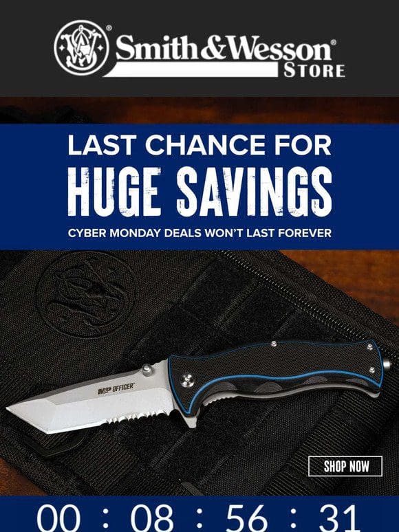 Last Chance! 60% OFF Smith & Wesson Products