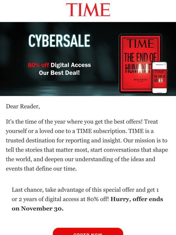 Last Chance! Cyber Sale: 80% off Digital Access