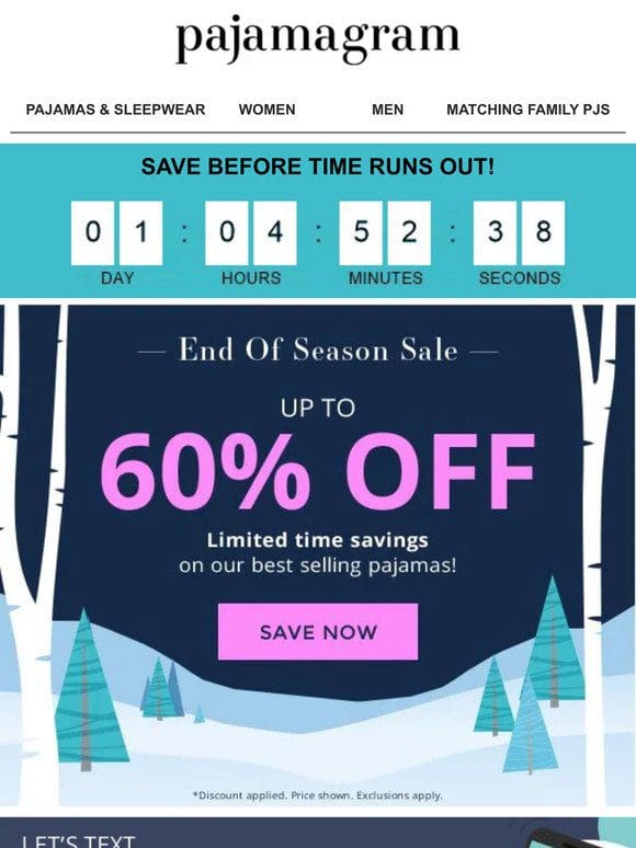 Last Chance! End of season sale = huge savings