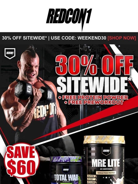 [Last Chance] Get 30* OFF Sitewide* + $1 Drinks & Snacks @ GNC