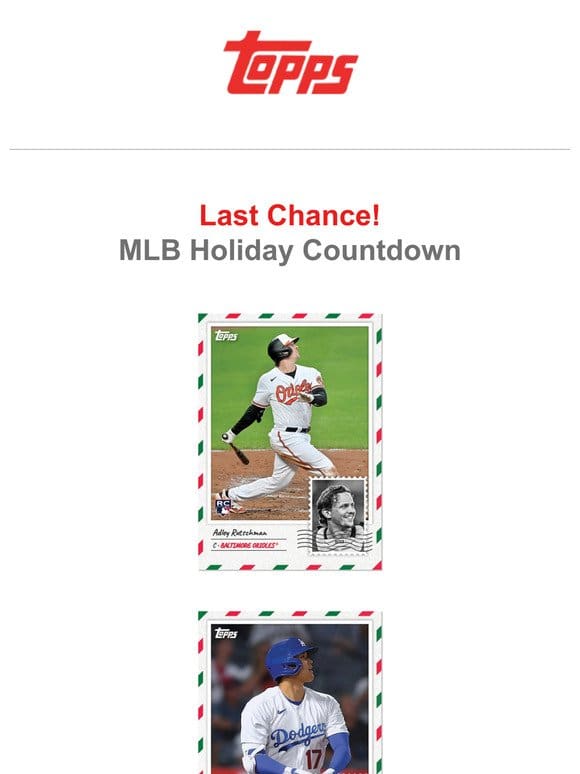 Last Chance: MLB Holiday Countdown comes to a close!