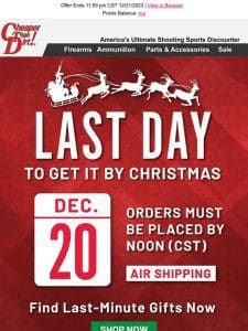 Last Chance To Get It by Christmas – Act Now