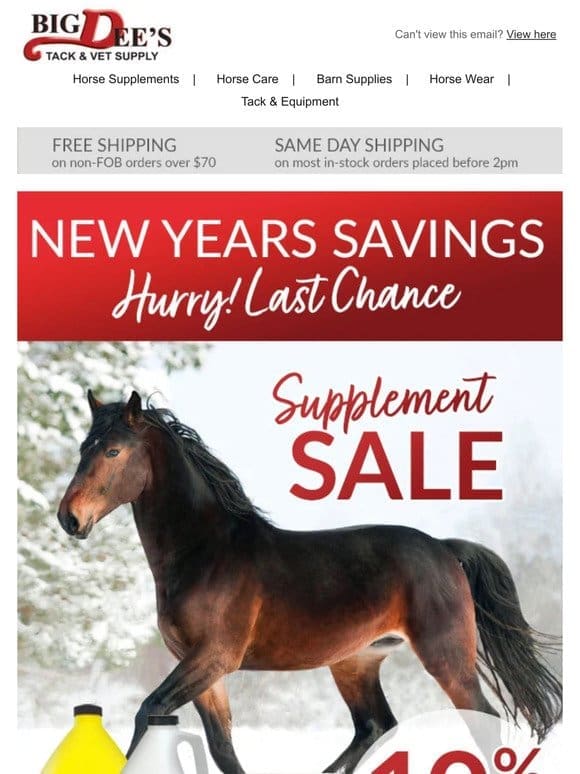 Last Chance for Incredible Year End Savings – while supplies last