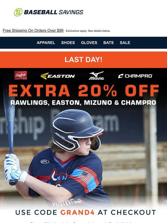 Last Day! Extra 20% Off 4 Big Brands!