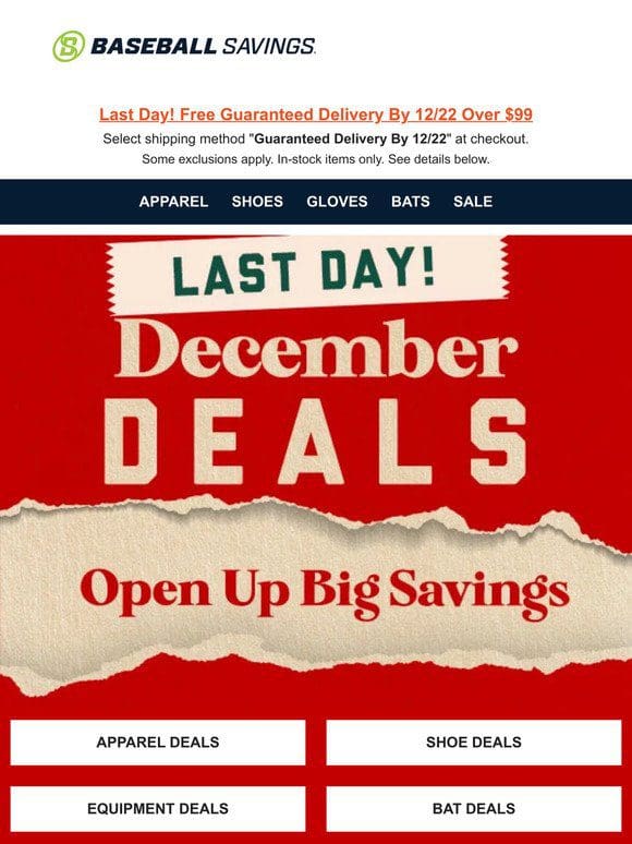Last Day For December Deals! 450 Items On Sale!