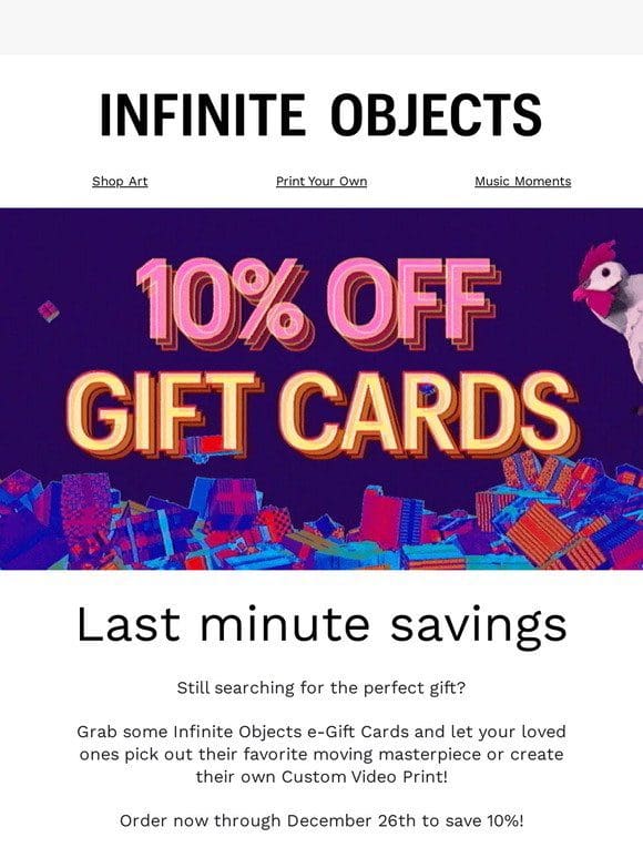 Last Minute Gift Card Sale