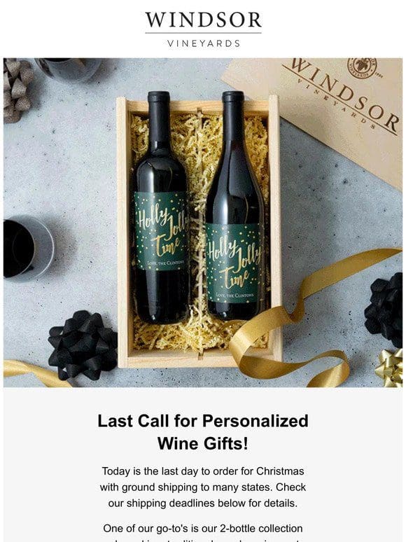 Last call for personalized wine gifts!