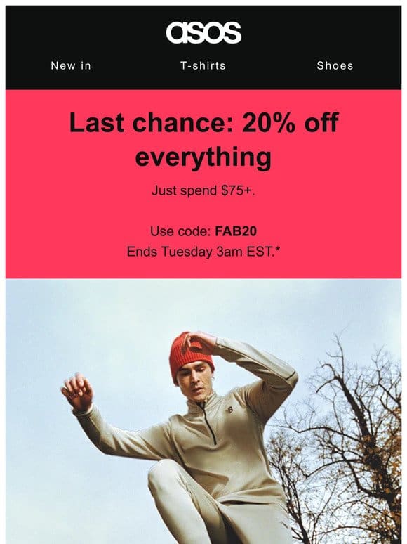 Last chance! 20% off everything ⏰