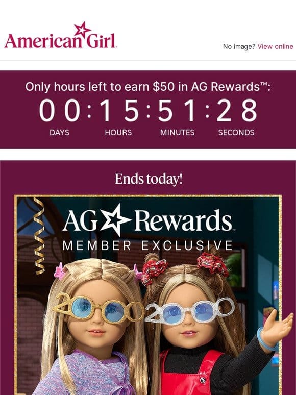 Last day! Join AG Rewards™ and earn $50