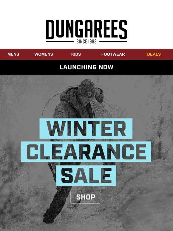 Launching Now: Winter Clearance Sale
