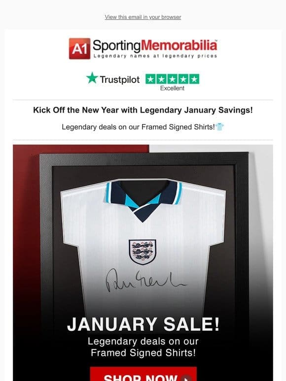Legendary Deals on Framed Signed Shirts!
