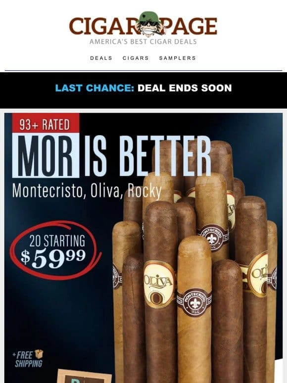 Less is not more. 72% off MOR: Monte， Oliva， Rocky