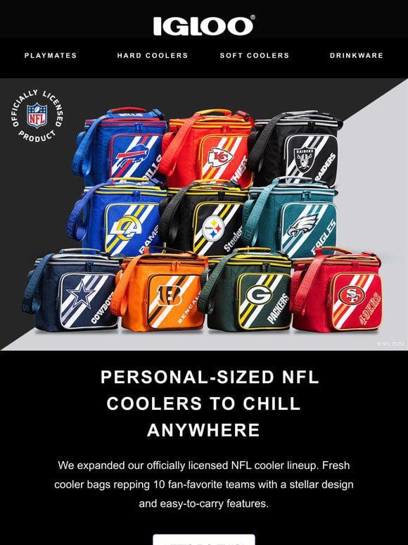 Let’s gooo! New NFL Cooler Bags to rep your team.