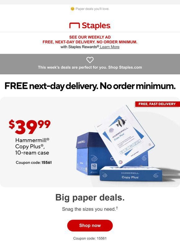 Limited Time $39.99 for Hammermill Copy Plus Copy Paper — Here’s a special code!