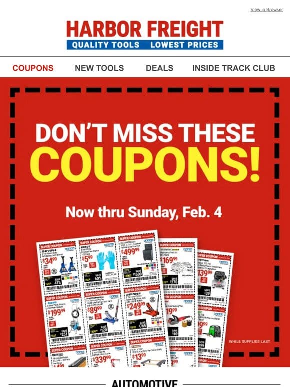 MORE COUPONS， MORE SAVINGS! Ends 2/4!