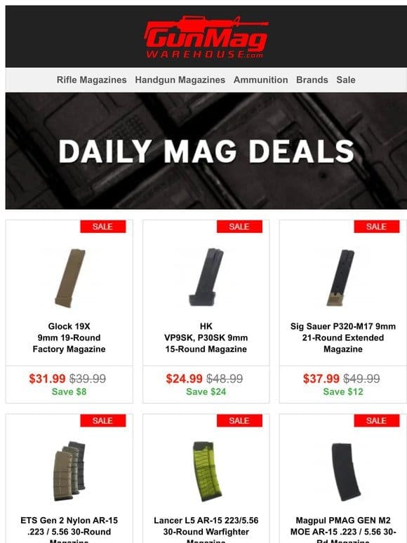 Mags Worthy of Your Wednesday | Glock 19X 9mm 19 Rd Magazine for $32