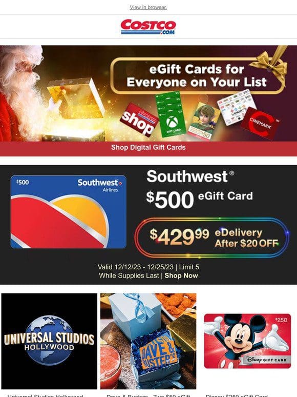 Make Holiday Shopping Easy with eGift Cards!