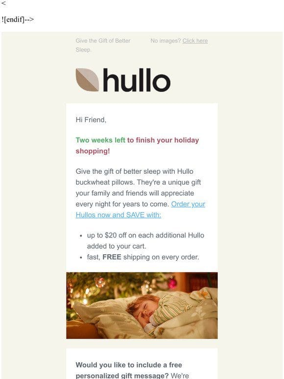Make your holiday shopping easy this year — add Hullo to your list!