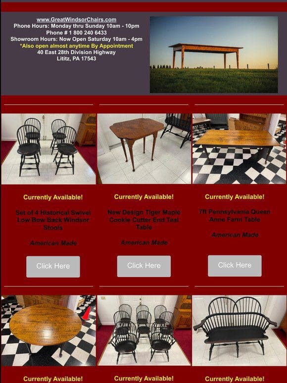 Many New In Inventory Furniture Pieces – Great Windsor Chairs