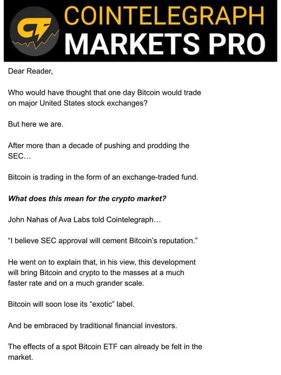 [Market Update] Aftermath of spot bitcoin etf