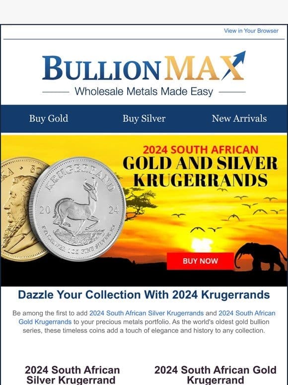 Meet the 2024 Krugerrand Coins. Order Yours Today!