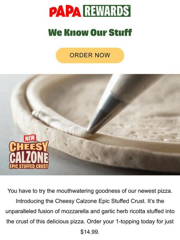 Meet the All-New Cheesy Calzone Epic Stuffed Crust Pizza