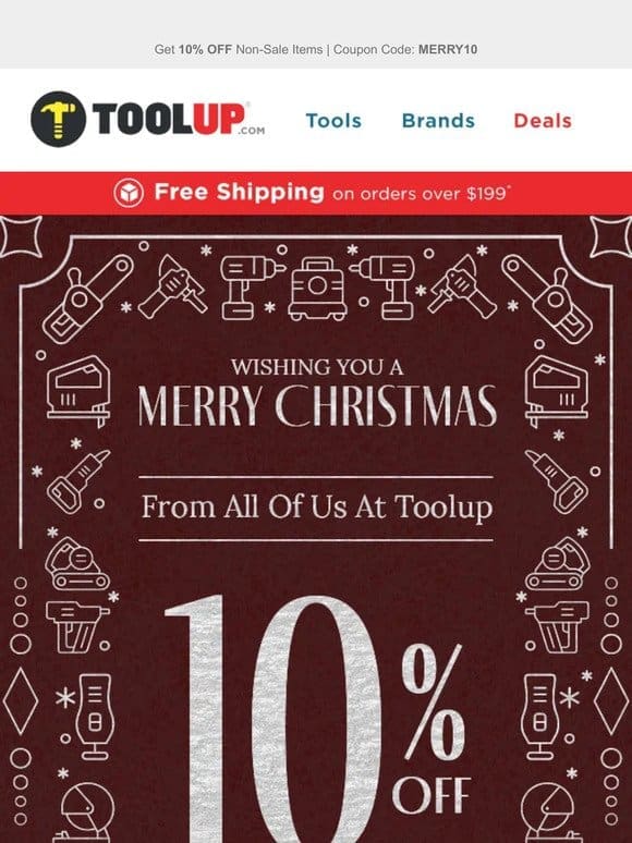 Merry Christmas From Toolup – Xmas Discount Enclosed