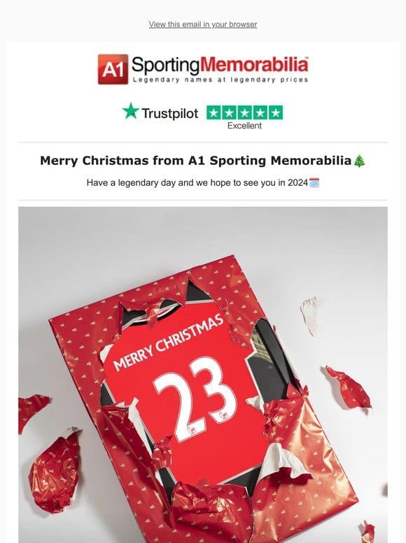 Merry Christmas from A1 Sporting Memorabilia