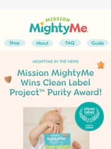 Mission MightyMe Honored with Clean Label Project’s Purity Award!